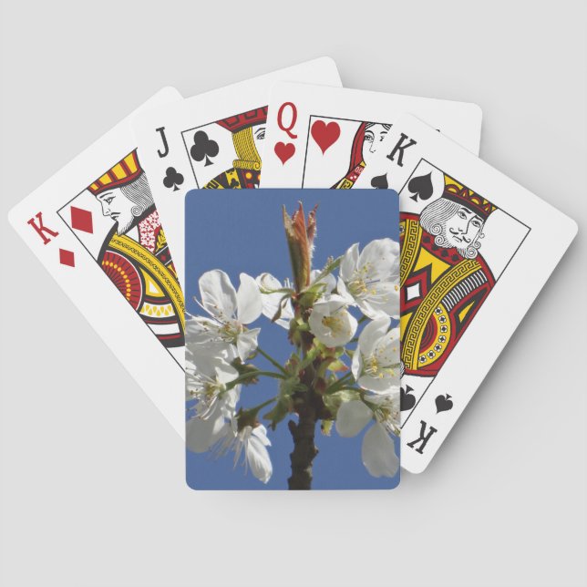 White Spring Bloom Playing Cards (Back)