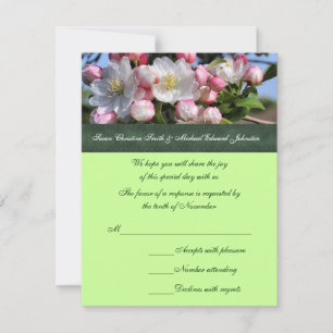 White Spring Blossoms Wedding RSVP Card