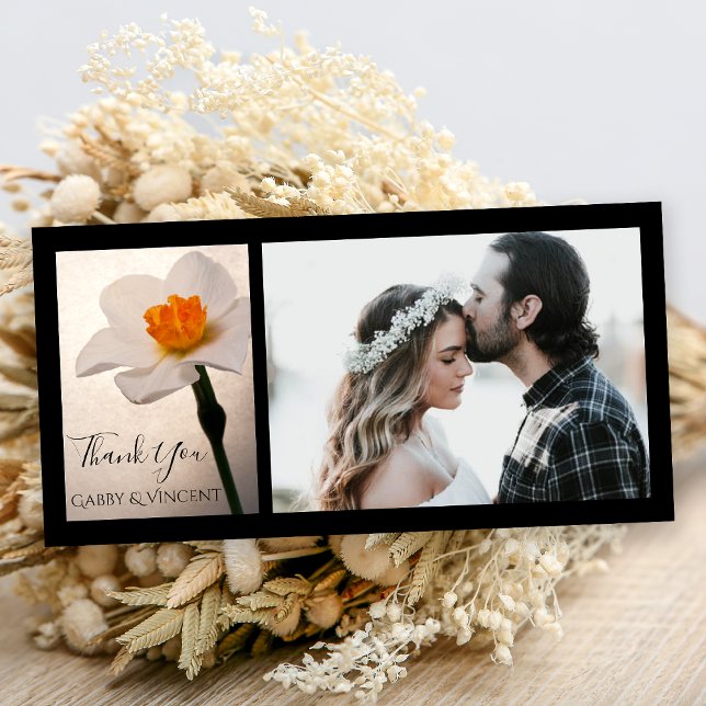White Spring Daffodil Flower Wedding Thank You (Creator Uploaded)