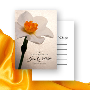 White Spring Daffodil Share a Memory Funeral  Card