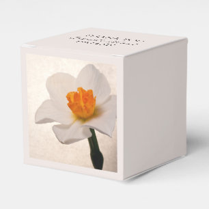 White Spring Daffodil Wedding Favour Box