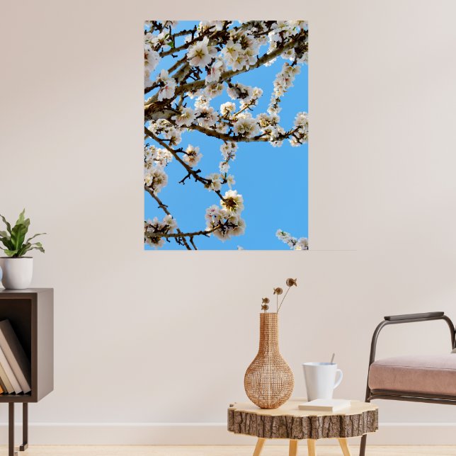 White Spring Love Blossoms, Poster (Living Room 3)