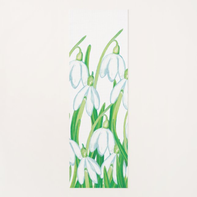 White Spring Snowdrops  Yoga Mat (Front)