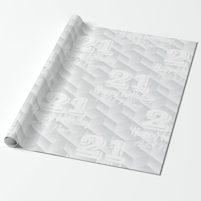 White square embossed wrapping paper (Unrolled)