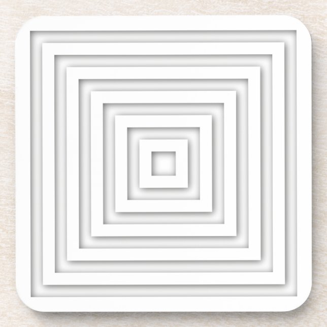 White Square Geometric Coaster (Front)