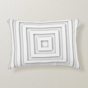 White Square Geometric Decorative Cushion