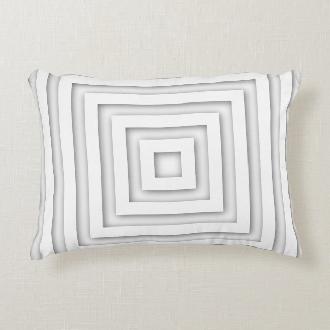 White Square Geometric Decorative Cushion (Front)