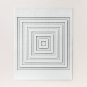 White Square Geometric Jigsaw Puzzle