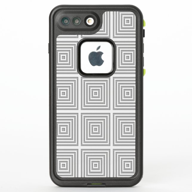 White Square Geometric LifeProof iPhone Case (Back)