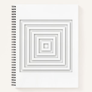 White Square Geometric Notebook