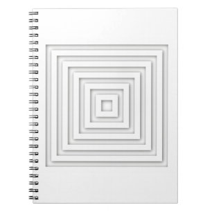 White Square Geometric Notebook
