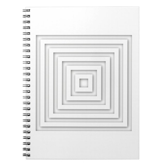White Square Geometric Notebook (Front)