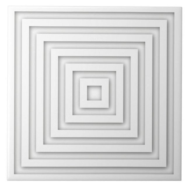 White Square Geometric Tile (Front)