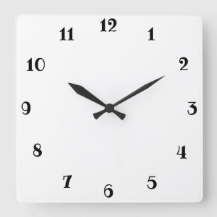 White Square Wall Clock