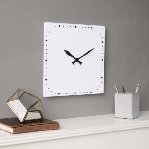 White Square Wall Clock With No Numbers