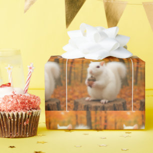 White Squirrel Holding an Acorn Wrapping Paper