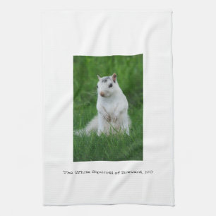 White Squirrel of Brevard Tea Towel