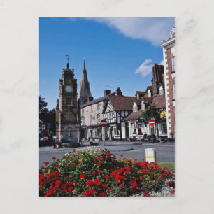White St. Peter's Square, Ruthin, Clwyd flowers Postcard