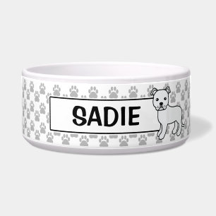 White Staffordshire Bull Terrier And Name
