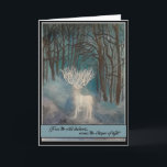 White Stag Winter Solstice Card<br><div class="desc">In Celtic mythology the white state indicates that the Otherworld is nearby. The stag was believed to be an agent from the Other to bring great changes, good or bad, and as a warning when something sacred was broken. Cernunnos, the god of the hunt and protector of the forest, was...</div>