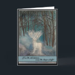 White Stag Winter Solstice Card<br><div class="desc">In Celtic mythology the white state indicates that the Otherworld is nearby. The stag was believed to be an agent from the Other to bring great changes, good or bad, and as a warning when something sacred was broken. Cernunnos, the god of the hunt and protector of the forest, was...</div>