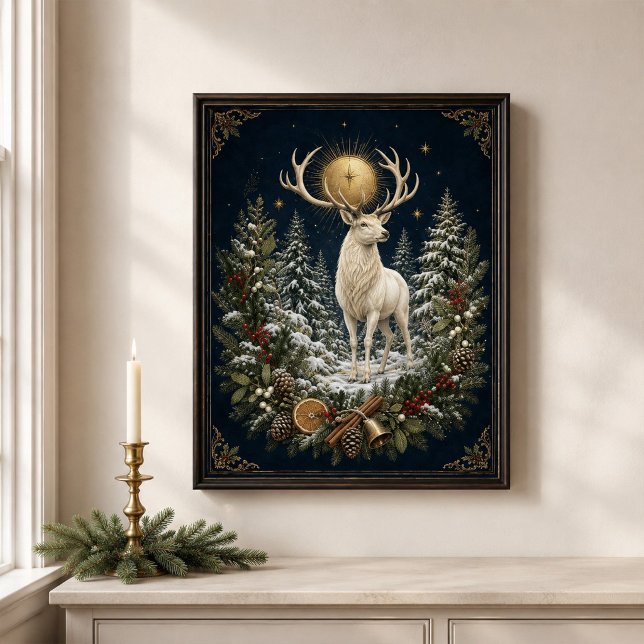 White Stag Yule Winter Solstice Wall Art (White Stag Yule Winter Solstice Wall Art)