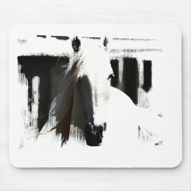 White Stallion Artwork Mouse Mat (Front)