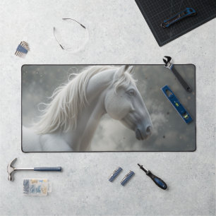 White Stallion Desk Mat