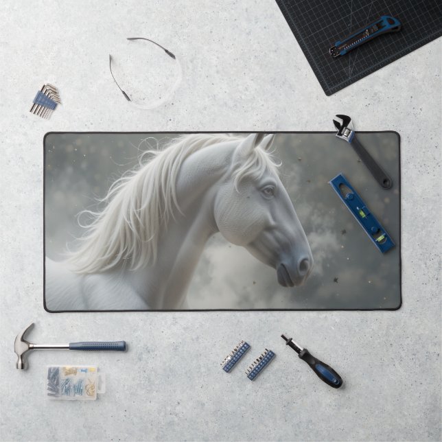 White Stallion Desk Mat (Workstation)