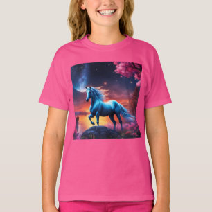 White Stallion Fantasy Pink Garden T-Shirt