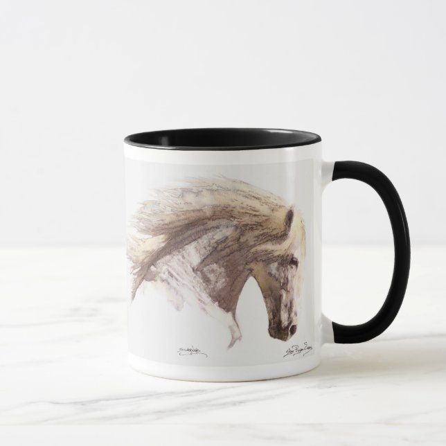 WHITE STALLION HORSE Art Mug (Right)