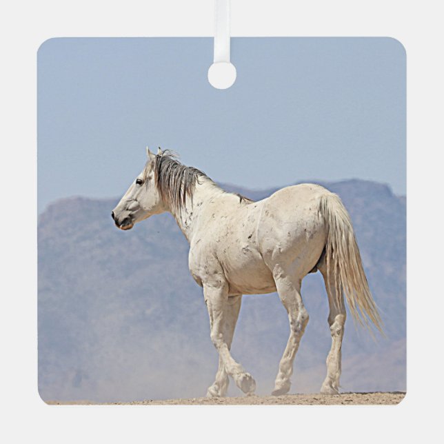 White Stallion Ornament (Front)
