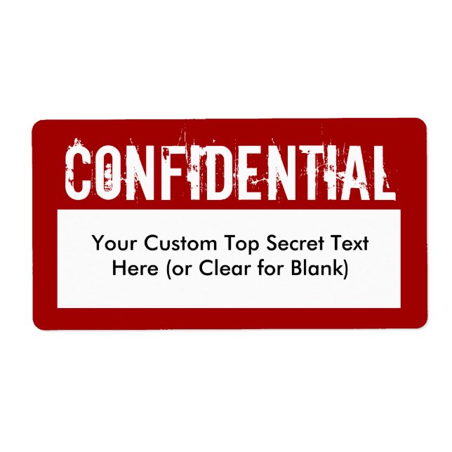 White Stamp Style Confidential Fill-In Labels (Front)