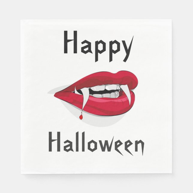 White Standard Luncheon Napkin/Vampire Lips Napkin (Front)