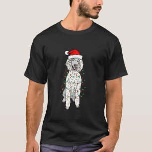 White Standard Poodle Dog Santa Merry Xmas Christm T-Shirt