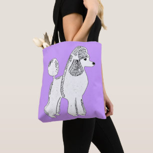 White Standard Poodle Lilac Tote Bag