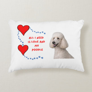 White Standard Poodle | Photorealistic Dog Pillow