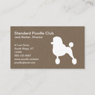 White Standard Poodle Silhouette Business Card