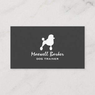 White Standard Poodle Silhouette Business Card