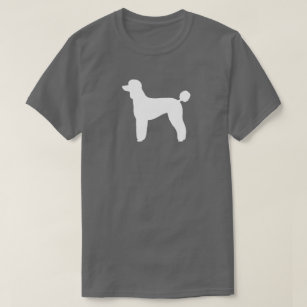 White Standard Poodle Silhouette   Dog Breed T-Shirt