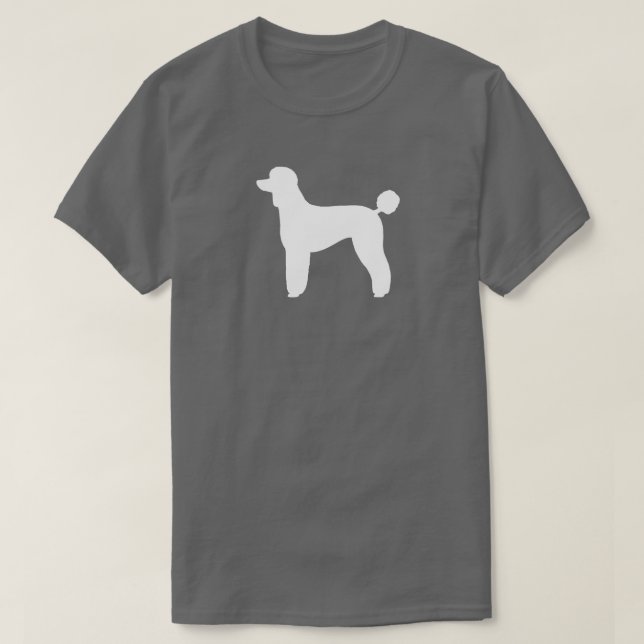 White Standard Poodle Silhouette | Dog Breed T-Shirt (Design Front)