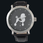 White Standard Poodle Silhouette Watch<br><div class="desc"></div>