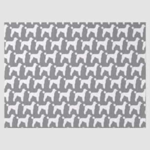 White Standard Poodle Silhouettes Pattern Tissue Paper