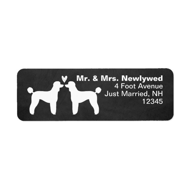 White Standard Poodle Silhouettes with Heart (Front)