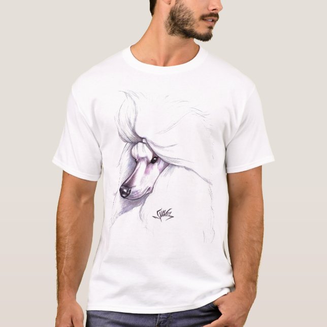 White Standard Poodle T-Shirt (Front)