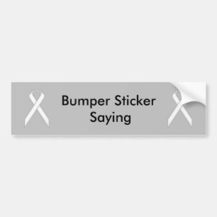 White Standard Ribbon by Kenneth Yoncich Bumper Sticker