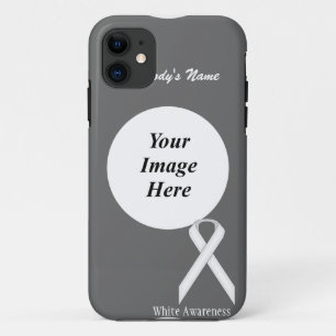 White Standard Ribbon by Kenneth Yoncich iPhone 11 Case