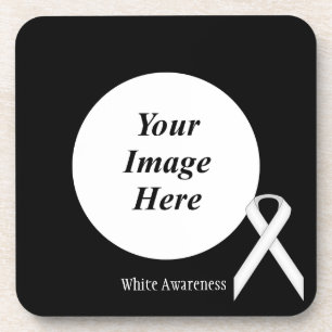 White Standard Ribbon by Kenneth Yoncich Coaster
