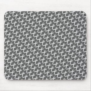 White Standard Ribbon by Kenneth Yoncich Mouse Mat