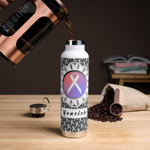 White Standard Ribbon by Kenneth Yoncich Water Bottle